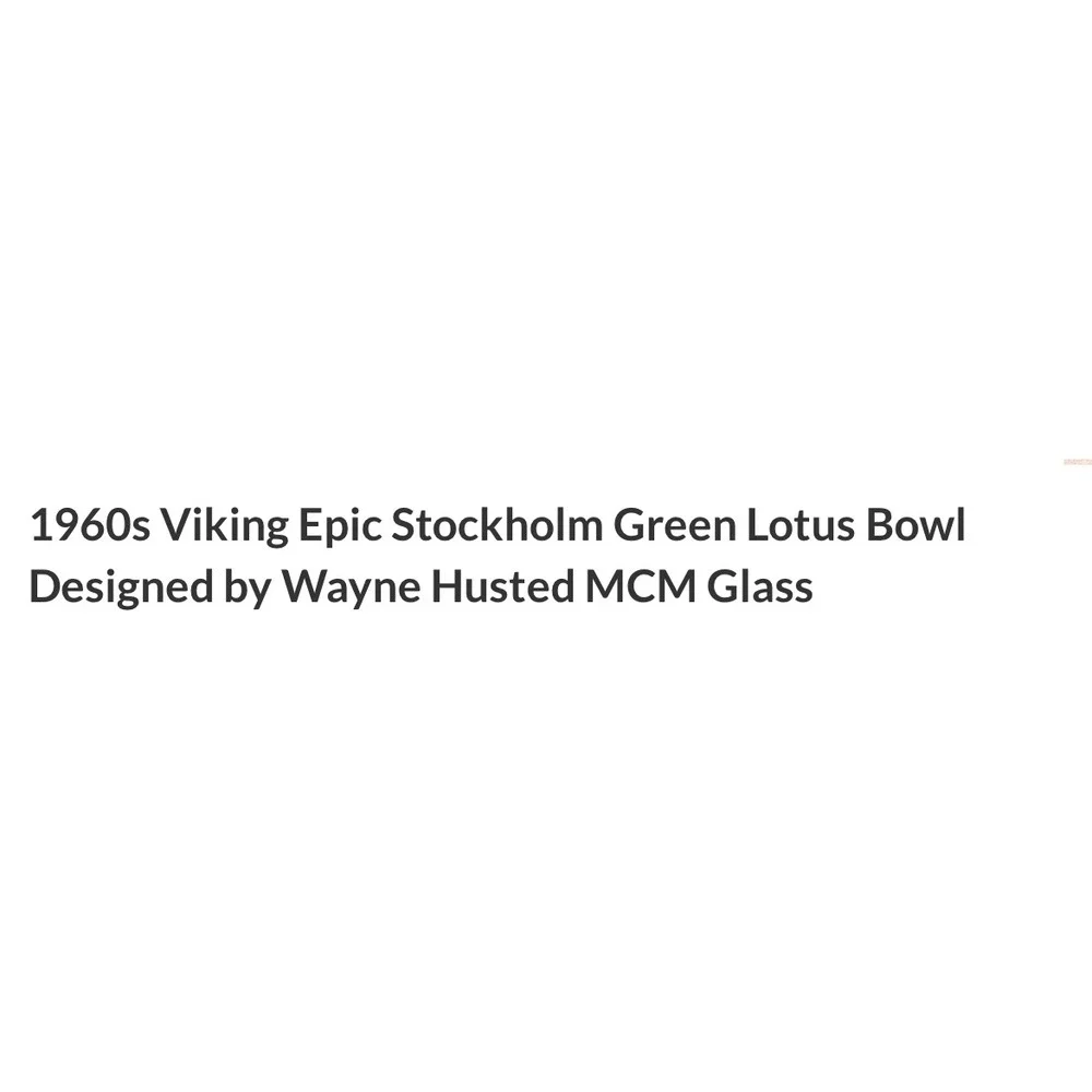 Vintage MCM Viking Epic Stockholm Green Spiked Lotus Bowl Wayne Husted Glass 60s